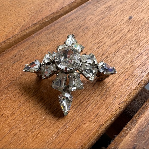 ✨ Vintage 1950s Rhinestone Starburst Brooch ❤️ - Picture 12 of 14